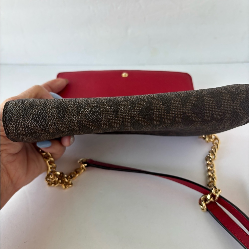 Limited edition Michael Kors Brown and Red Heart Crossbody Bag - Picture 4 of 7